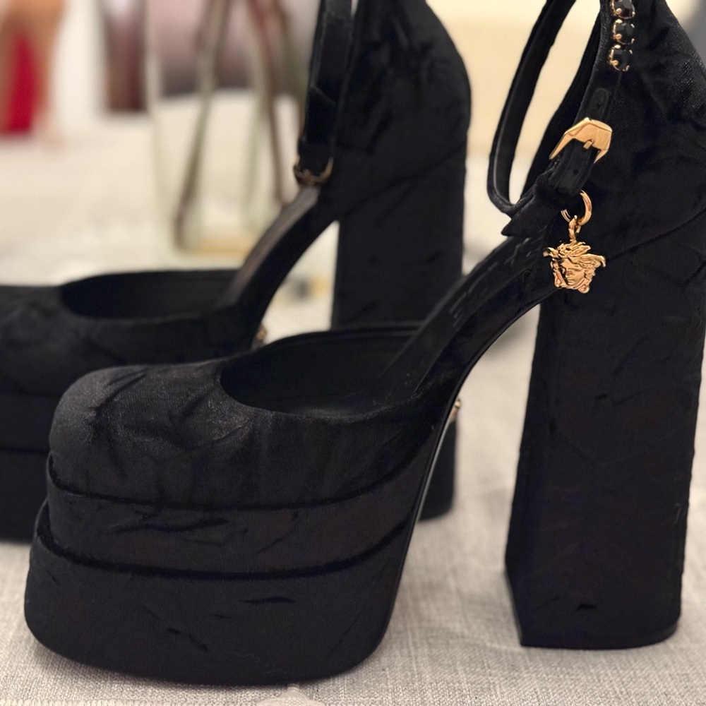 Versace Black Platform Shoes